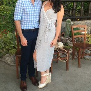 Zara Crossed Stripe Midi Dress